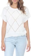 RAIN AND ROSE Diamond Open Knit Top