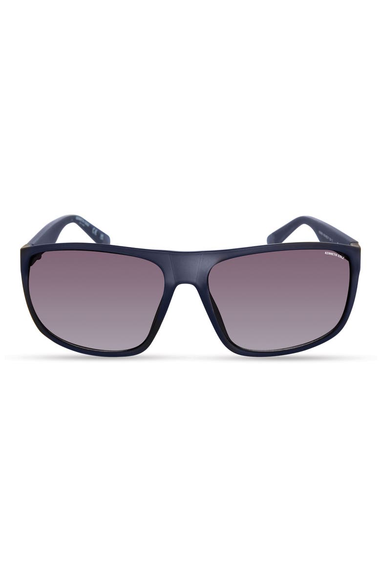 66mm Rectangle Sunglasses, Main, color, MATTE BLUE / GRADIENT SMOKE