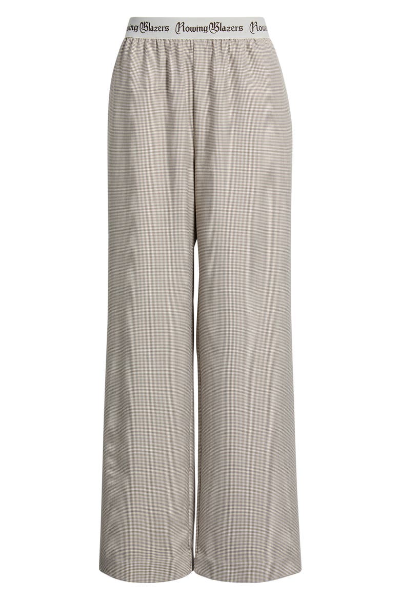 Houndstooth Pull On Wide Leg Pants, Alternate, color, BEIGE