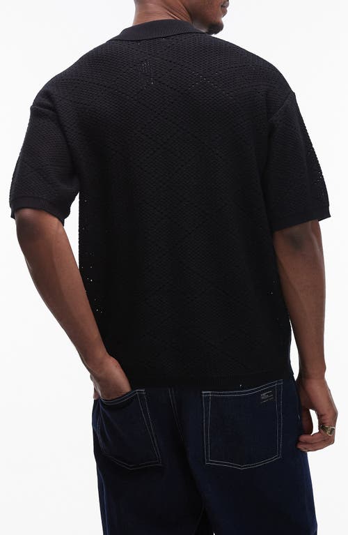 Shop Topman Open Knit Button-up Shirt