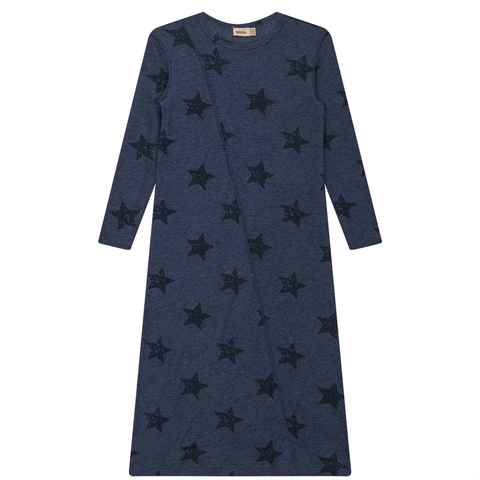 Distressed Stars Rib Maxi Dress