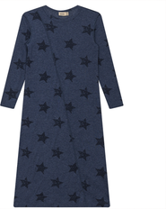 Mocha Distressed Stars Rib Maxi Dress