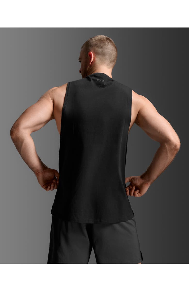 2XU Motion Cotton Flex Tank, Alternate, color, Black/Black