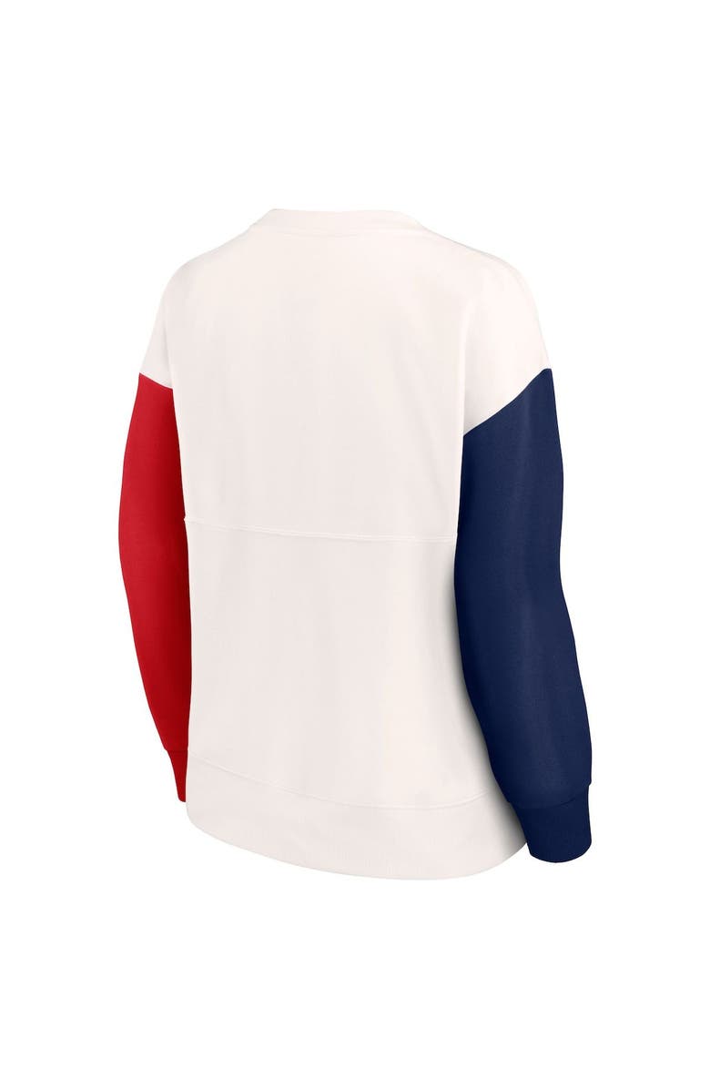 FANATICS Women's Fanatics Branded White New England Patriots Colorblock Primary Logo Pullover Sweatshirt, Alternate, color, 