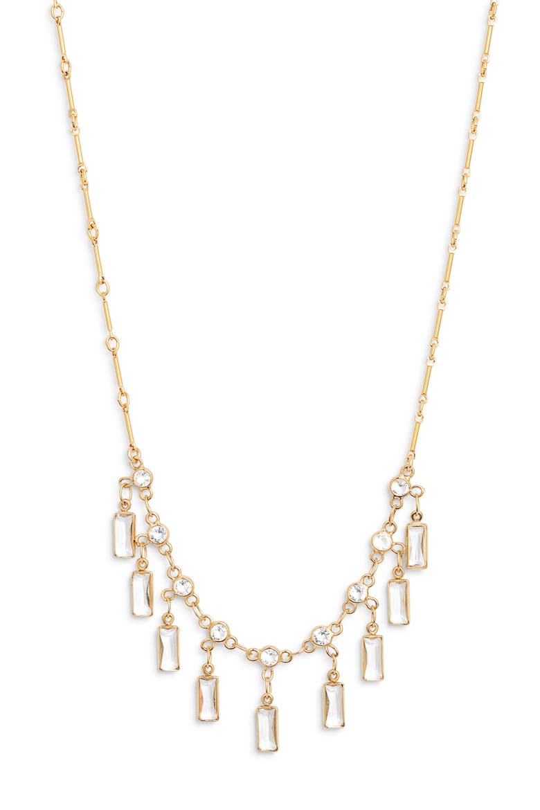 Daphne Cubic Zirconia Necklace, Main, color, GOLD