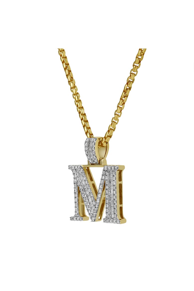 M Initial Diamond Pendant 10K Yellow Gold - 1.07 Carats, Alternate, color, 10K Yellow Gold