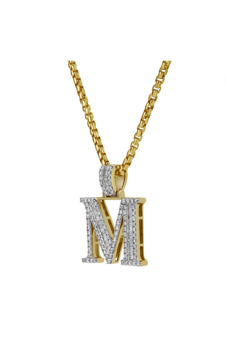 LuvMyJewelry M Initial Diamond Pendant 10K Yellow Gold - 1.07 Carats, Alternate, color, 10K Yellow Gold