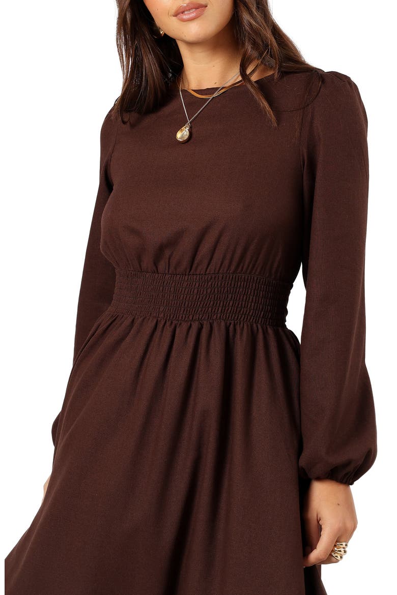 Roman Long Sleeve Maxi Dress, Alternate, color, BROWN
