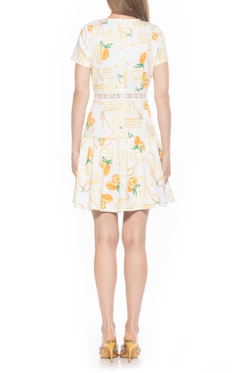 Alexia Admor Alexa Lace Trim Fit & Flare Dress In Lemoncello
