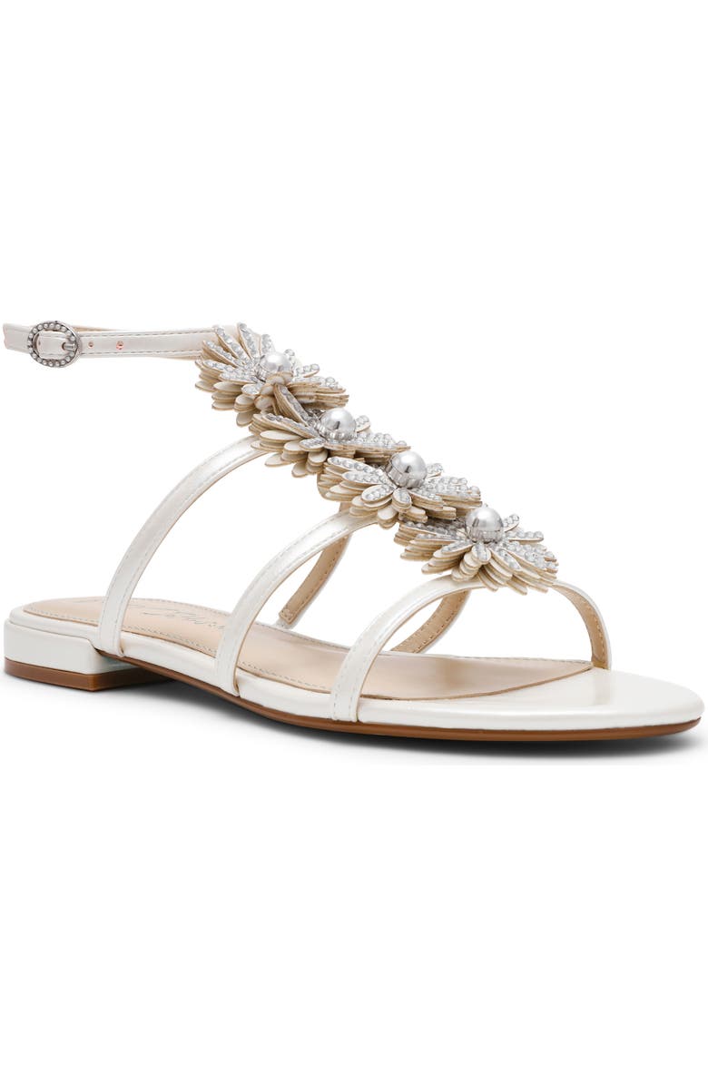 Betsey Johnson Joyce Ankle Strap Sandal, Main, color, Ivory