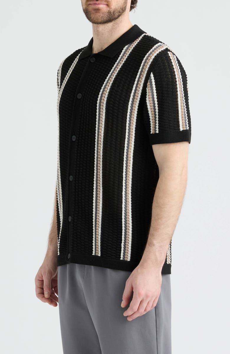 Hunter Morris Short Sleeve Sweater Cardigan, Alternate, color, Black