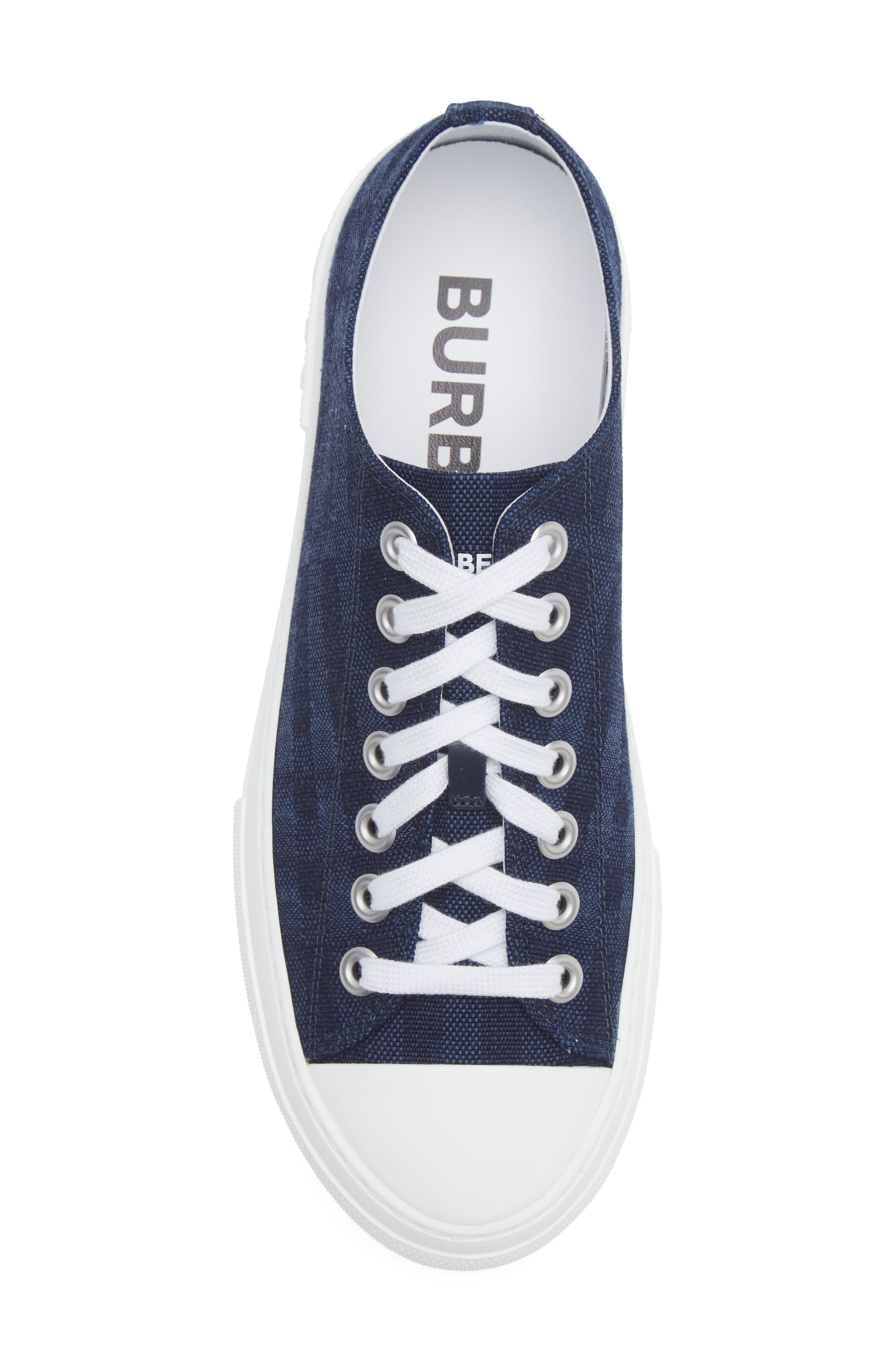 Burberry Jack Check Low Top Sneaker, Alternate, color, Navy