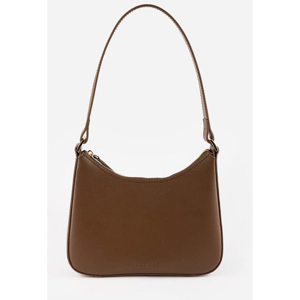 Gigi Pip Lyra Classic Genuine Leather Handbag In Chocolate
