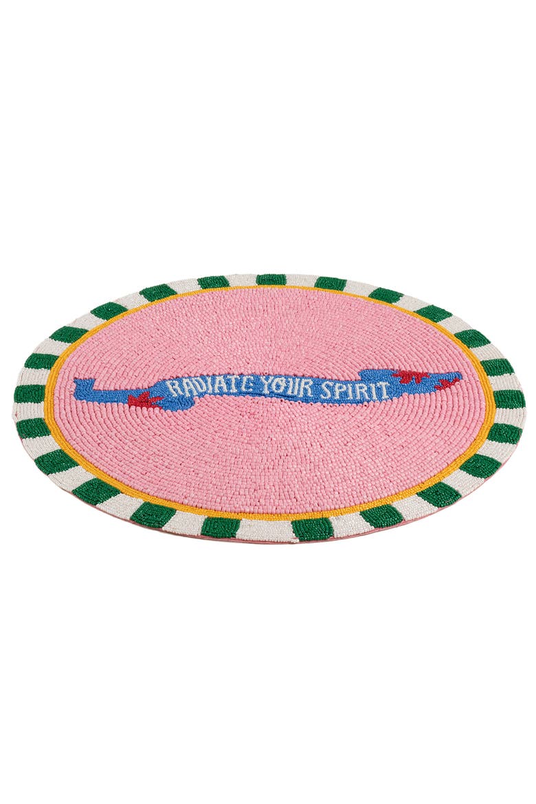 Dadri Beadded Placemat Spirit 14 In, Alternate, color, Pink