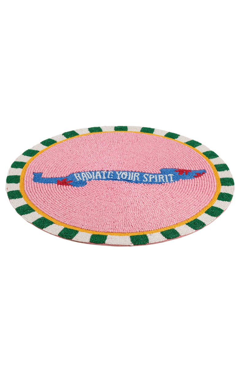 Zsa Zsa Zsu Dadri Beadded Placemat Spirit 14 In, Alternate, color, Pink
