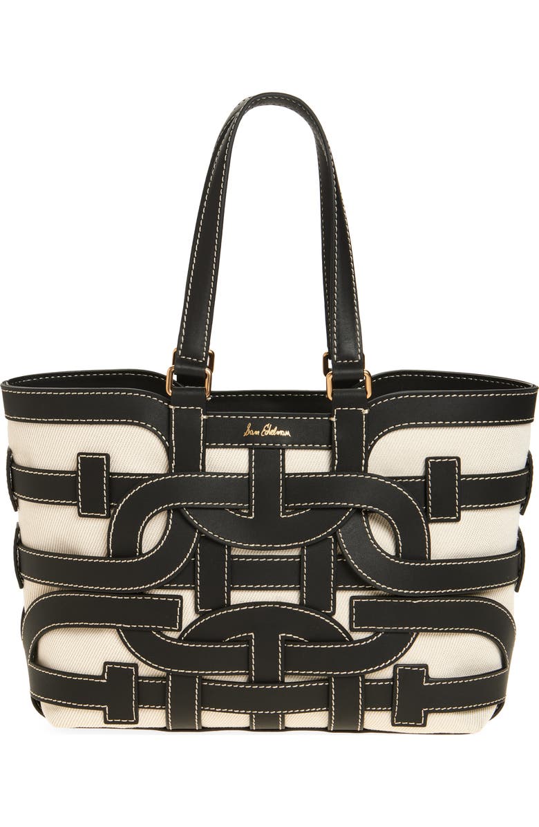 Sam Edelman Small Bay Leather Tote, Main, color, Black