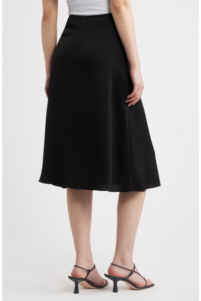 Satin Midi Skirt, Alternate, color, BLACK
