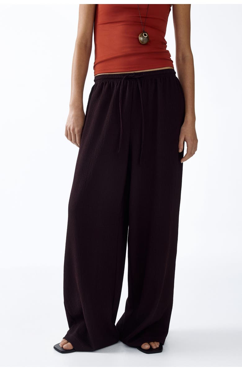 H&M Wide Pull-on Trousers, Alternate, color, Dark Brown