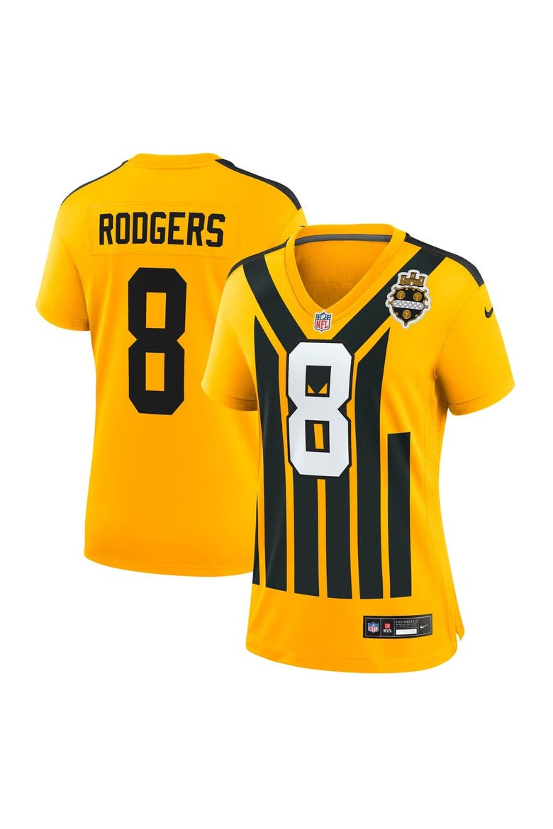 Women's Nike Aaron Rodgers Gold Pittsburgh Steelers Alternate 1933 Throwback Game Jersey, Main, color, Gold