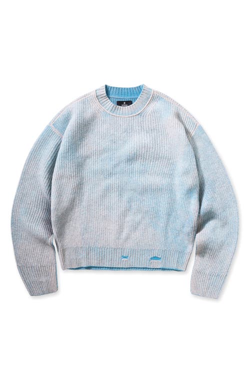 Represent Oversize Reversible Fade Out Distressed Wool Crewneck Sweater In Gray