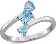 DELMAR Swiss Blue Topaz Bypass Ring