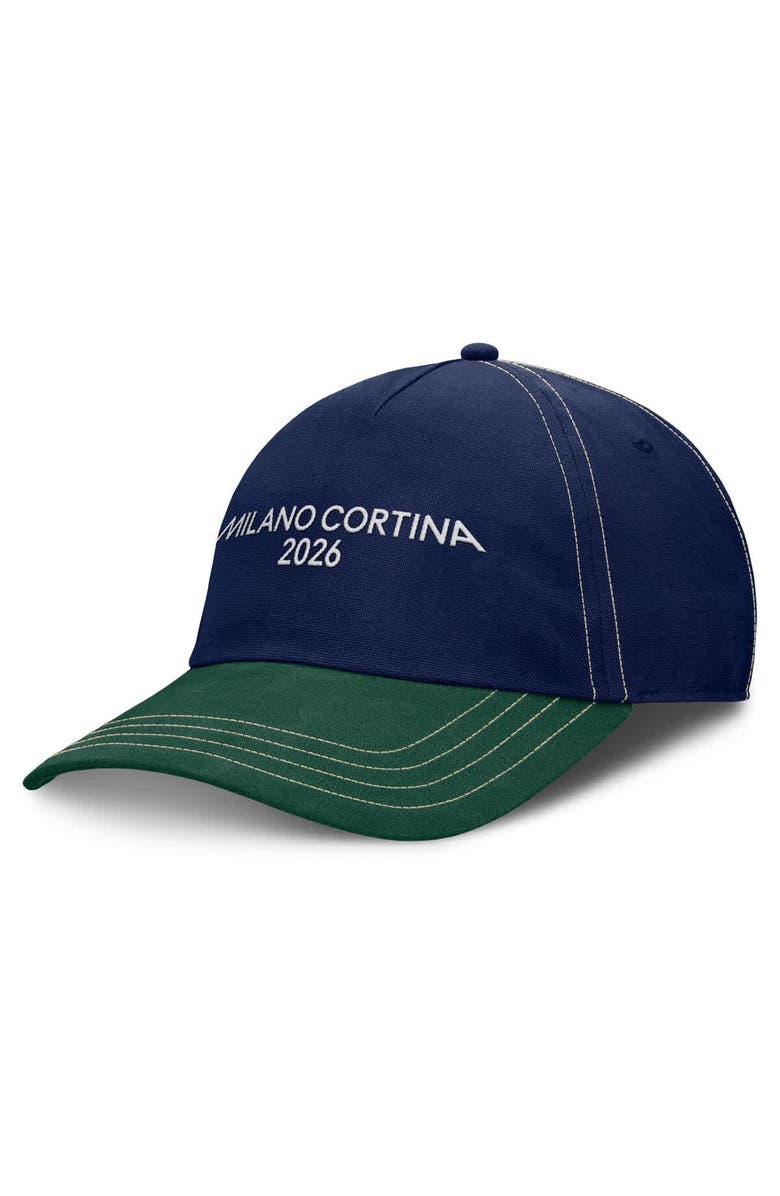 FANATICS Men's Fanatics Navy/Dark Green Milano Cortina 2026 Winter Olympics Friction Adjustable Hat, Main, color, Navy
