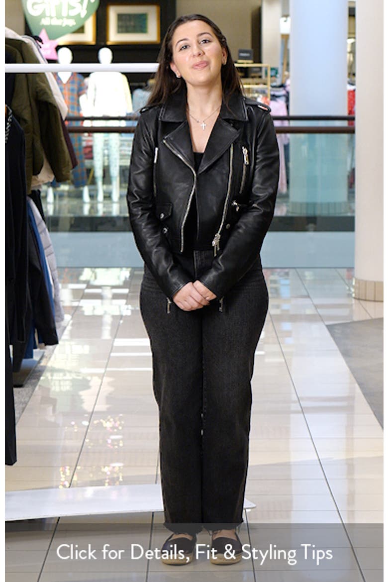 Blakely Crop Leather Biker Jacket video