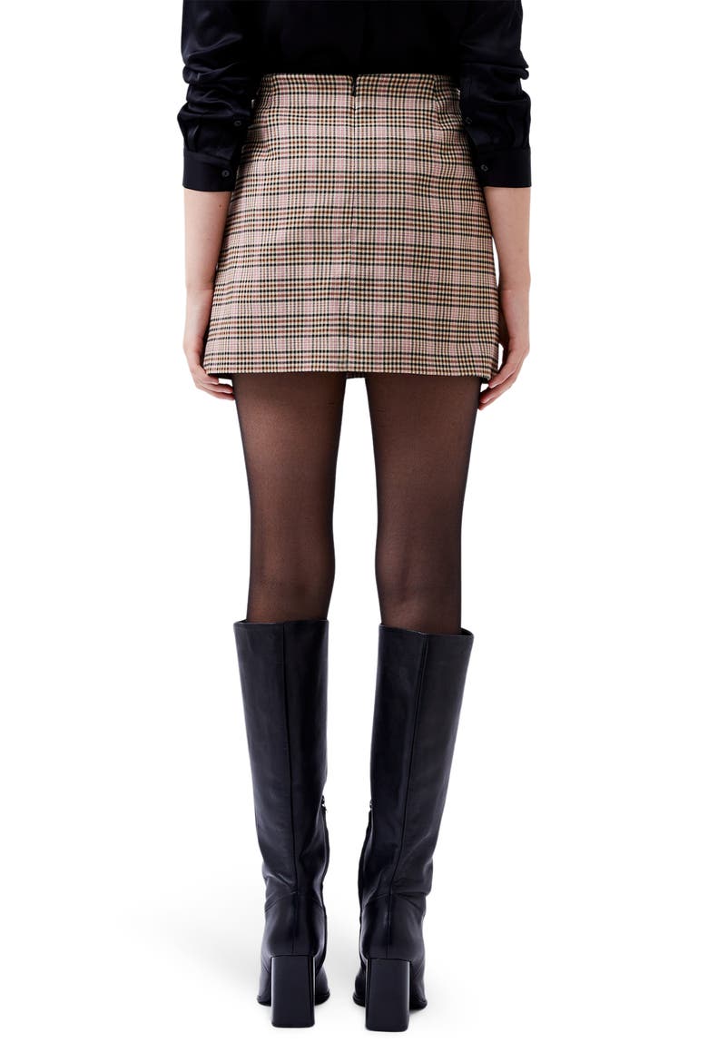 Gina Check Miniskirt, Alternate, color, PINK CHECK