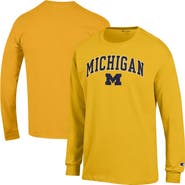 Champion Men's Champion  Maize Michigan Wolverines Arch Over Logo Long Sleeve T-Shirt