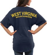 SPIRIT JERSEY Women's Navy West Virginia Mountaineers Spirit Jersey Oversized T-Shirt