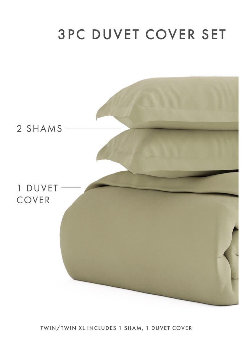 Premium Ultra Soft 3-Piece Duvet Cover Set, Alternate, color, SAGE