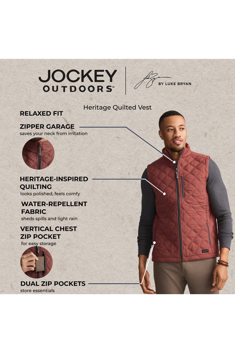 Mens Heritage Quilted Vest, Alternate, color, Walnut