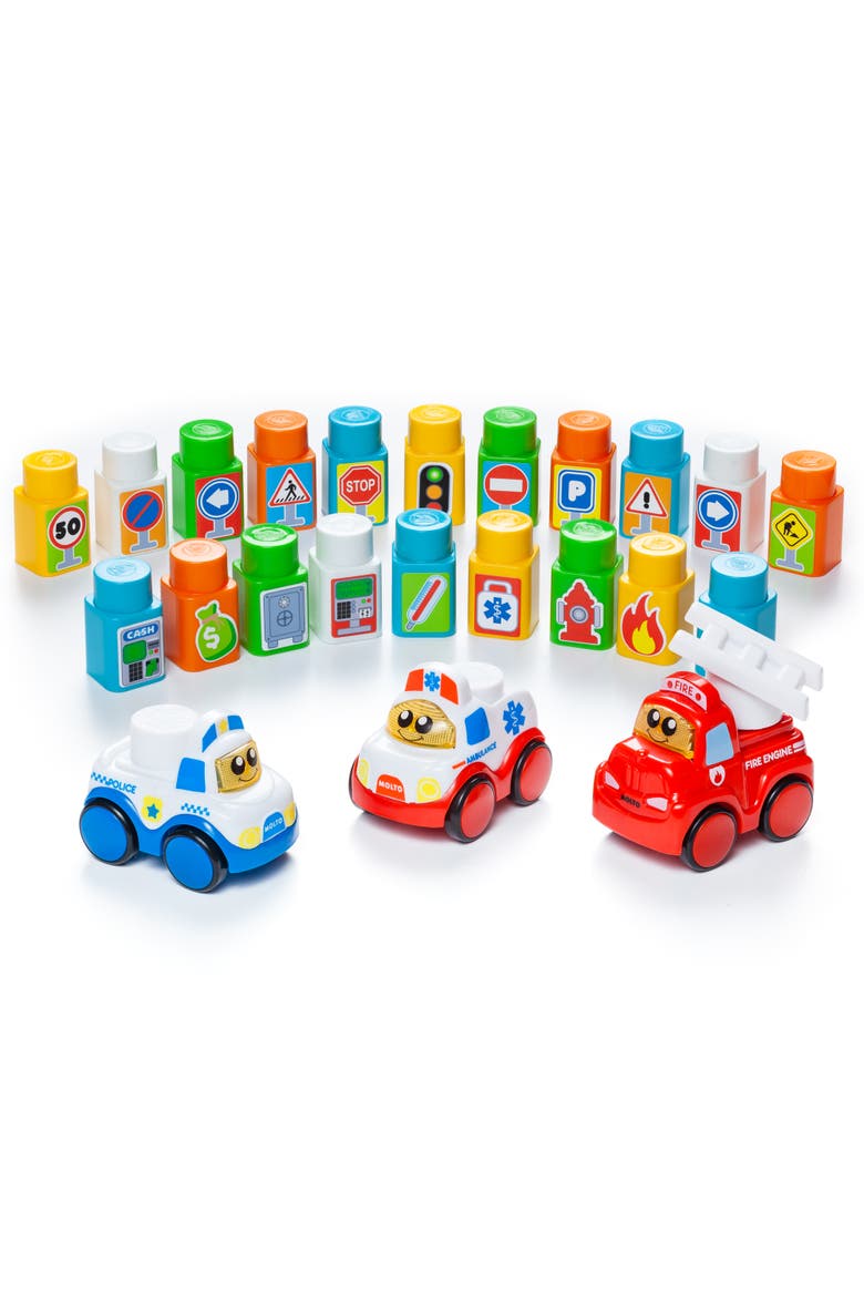 Playmat Block Set with 3 Cars, Main, color, Multicolored