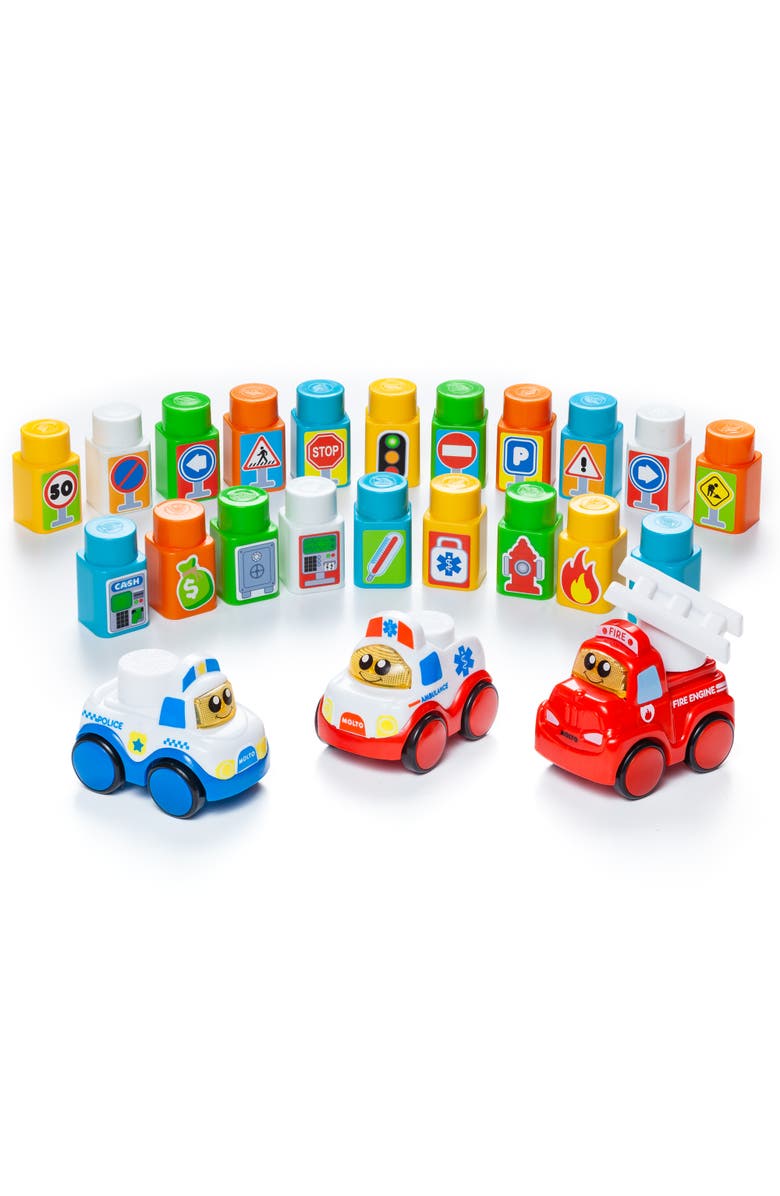 Molto Y Cia Playmat Block Set with 3 Cars, Main, color, Multicolored