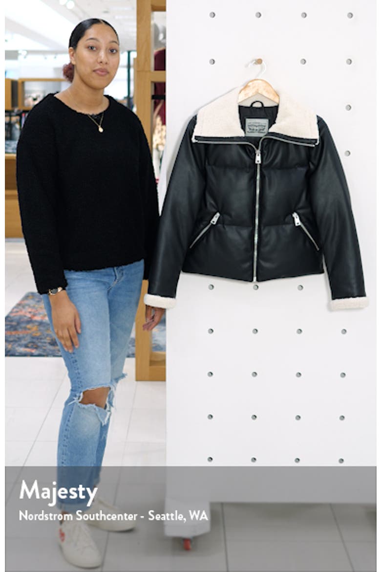 Faux Leather Quilted Puffer Jacket video