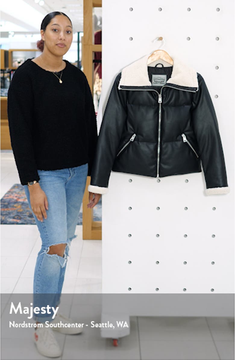 Faux Leather Quilted Puffer Jacket, sales video thumbnail