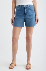 SPANX® High Waist Raw Hem Denim Cutoff Shorts