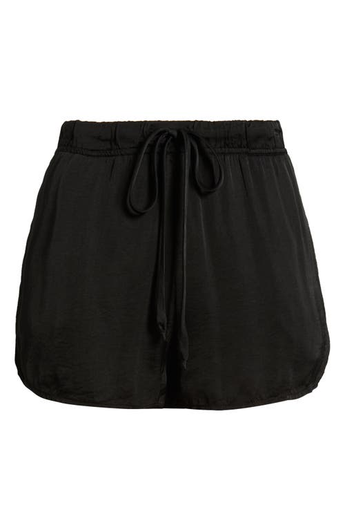 Cloth & Stone High Waist Flowy Satin Drawstring Shorts