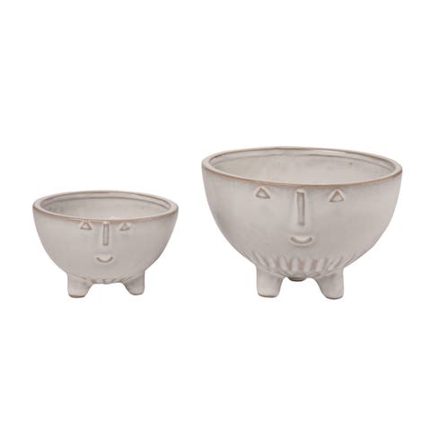 Ceramic 5.75 Inch White Spring Small Bowl Set of 2 Decorative Bowls for Home and Kitchen
