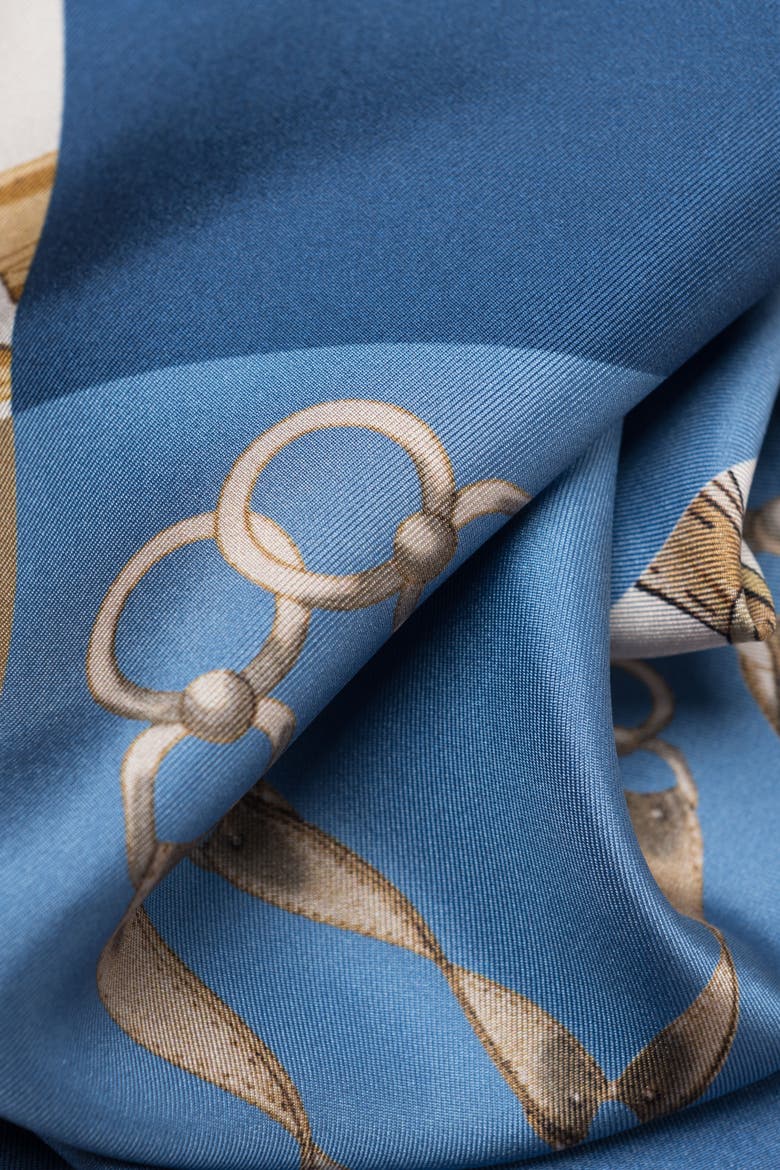San Siro - Hand Rolled Silk Neckerchief for Men, Alternate, color, Blue