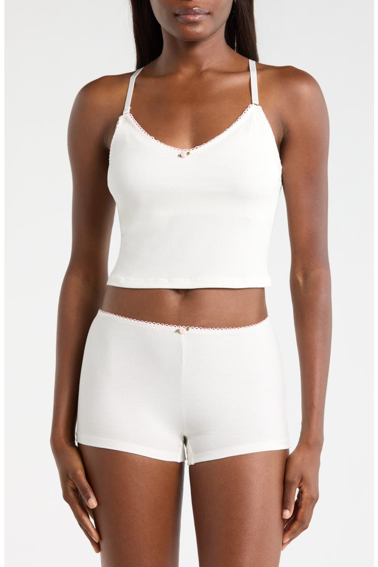 Rib Crop Camisole, Main, color, WHITE