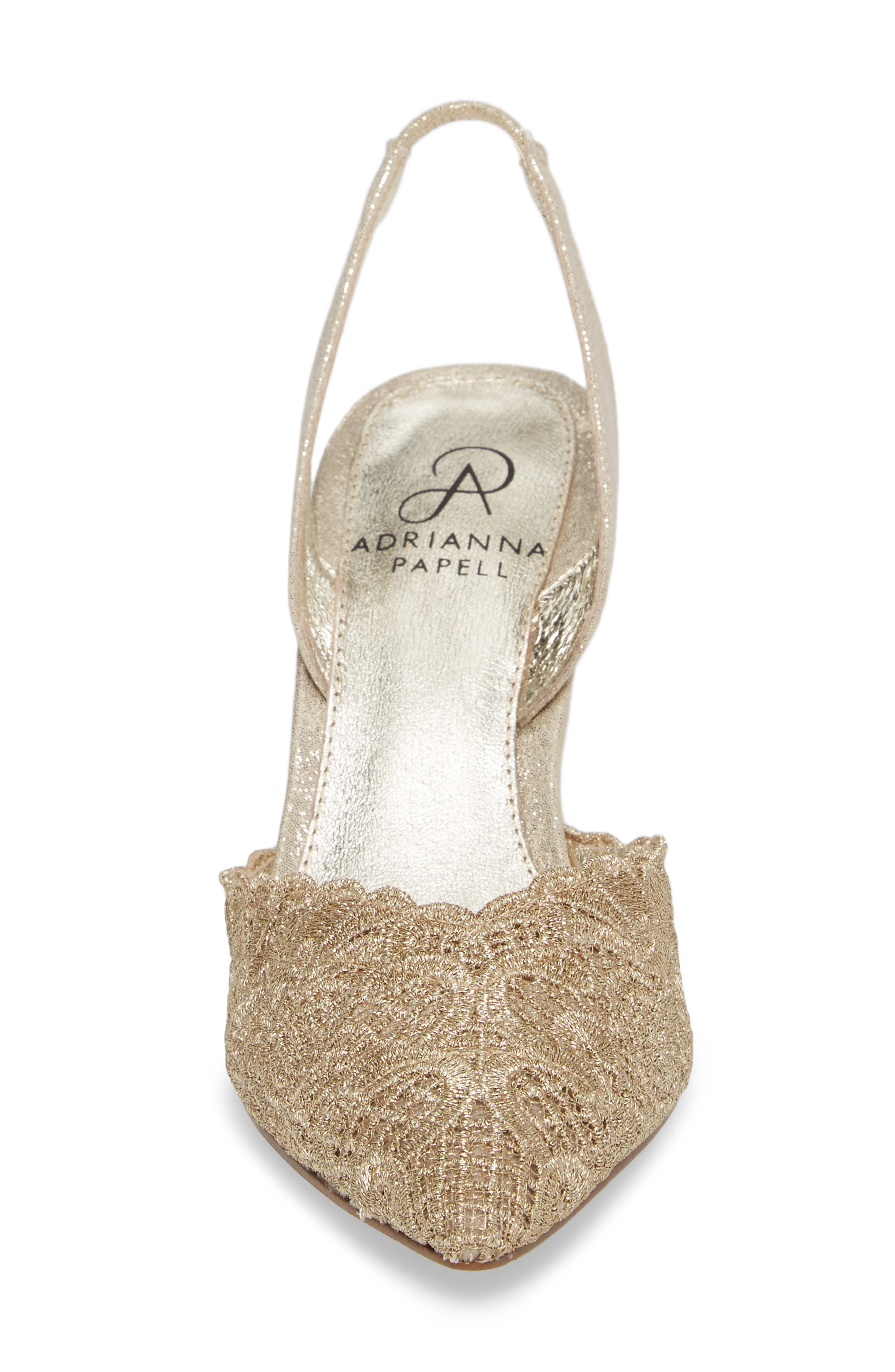Adrianna Papell Hallie Slingback Pump, Alternate, color, Gold Attalie Lace Fabric