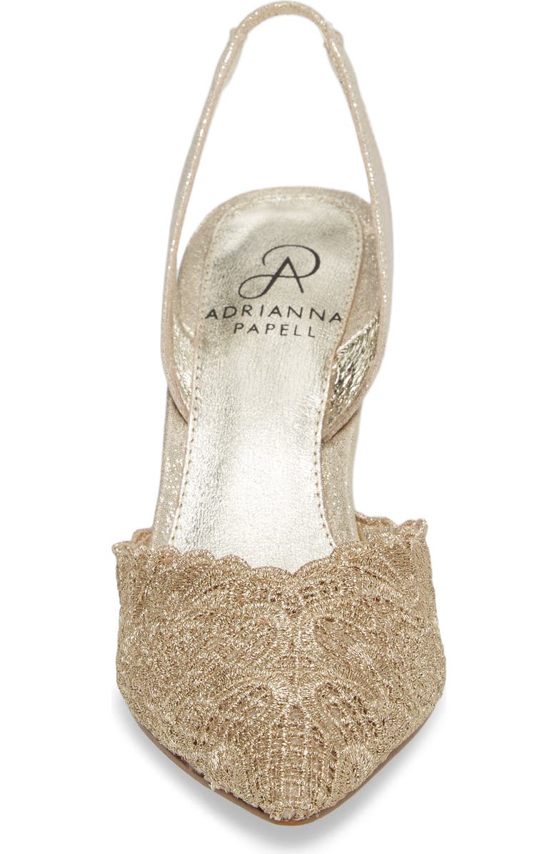Adrianna Papell Hallie Slingback Pump, Alternate, color, Gold Attalie Lace Fabric