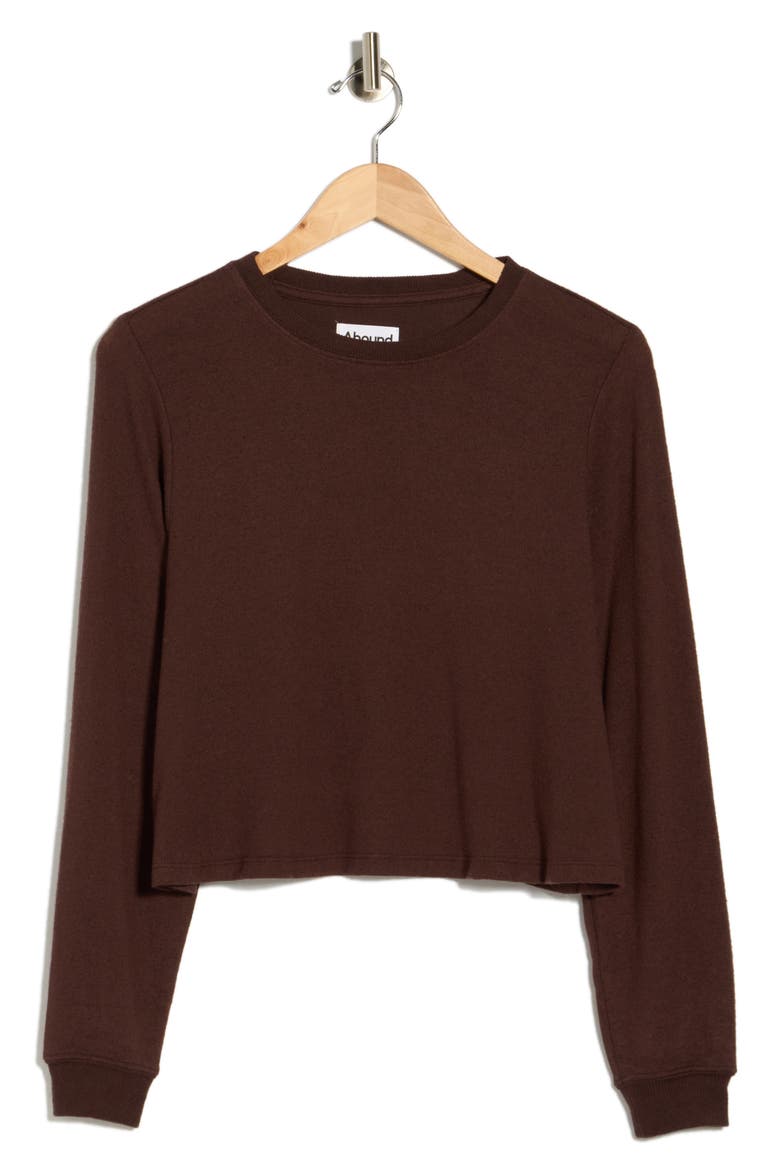 Easy Cozy Crew Pajama Sweatshirt, Alternate, color, BROWN COFFEE