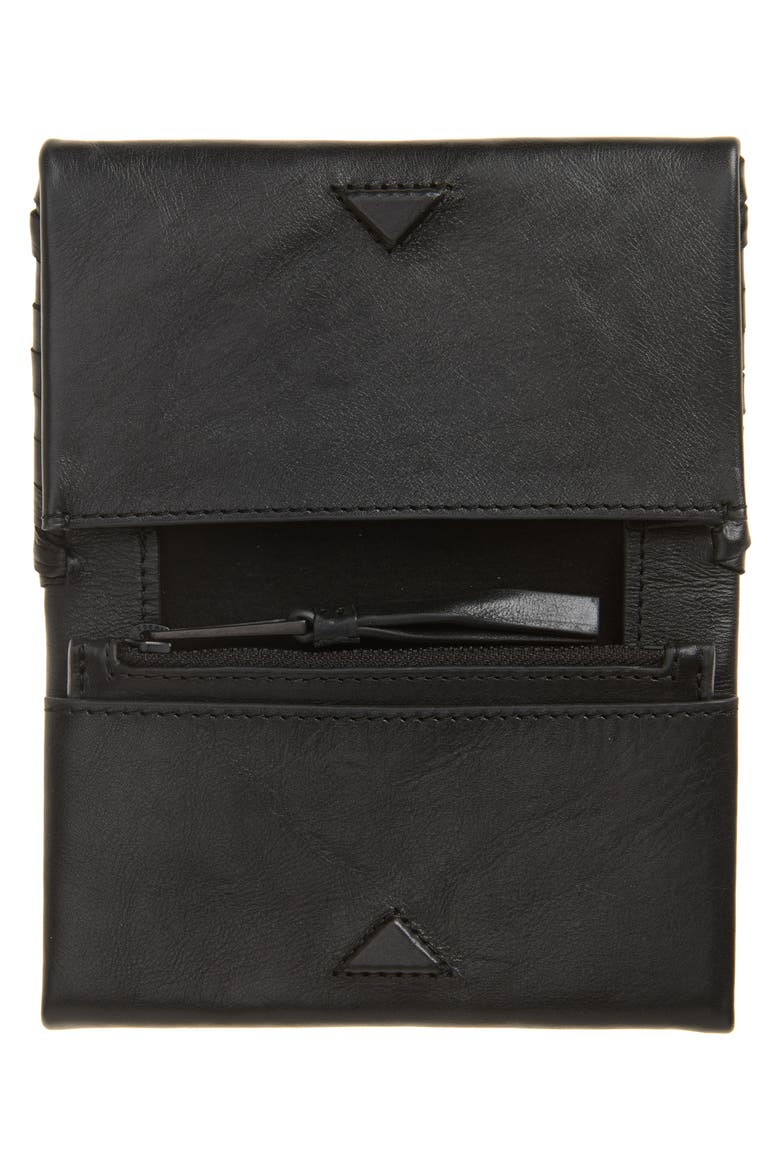 Esme Whipstitch Leather Bifold Wallet, Alternate, color, BLACK