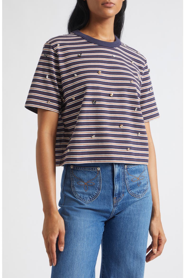 Sebastian Rhinestone Striped T-Shirt, Alternate, color, HERITAGE NAVY MULTI
