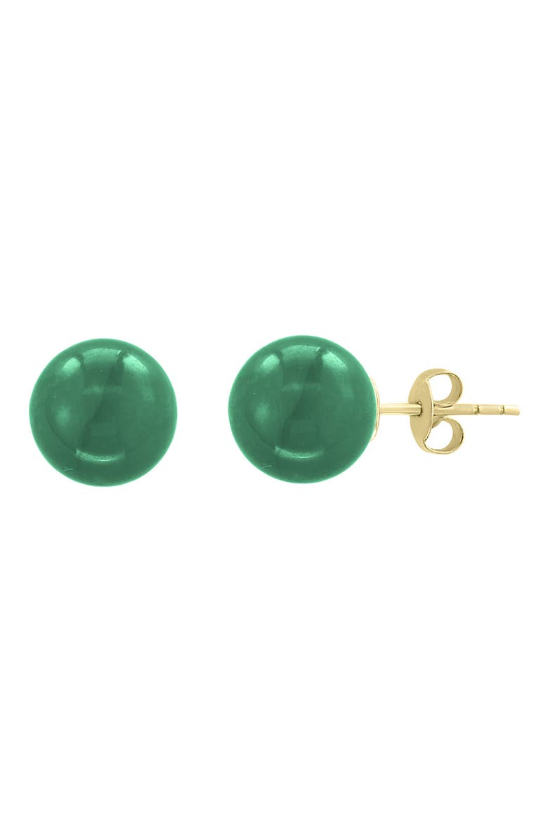 Round Stud Earrings, Main, color, GREEN