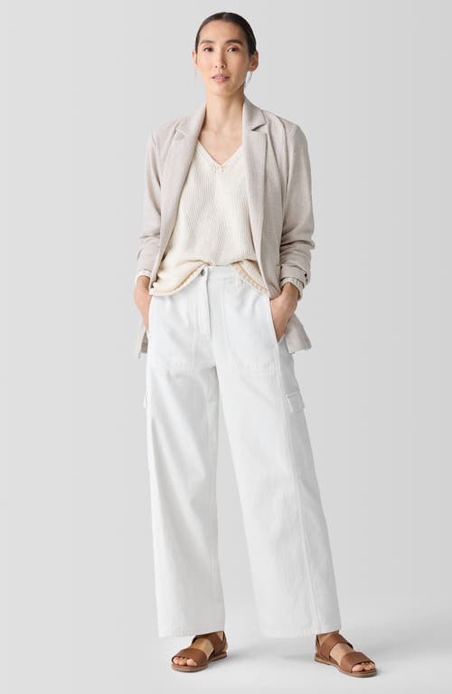 Eileen Fisher Stretch Organic Cotton Longline Blazer In Gray
