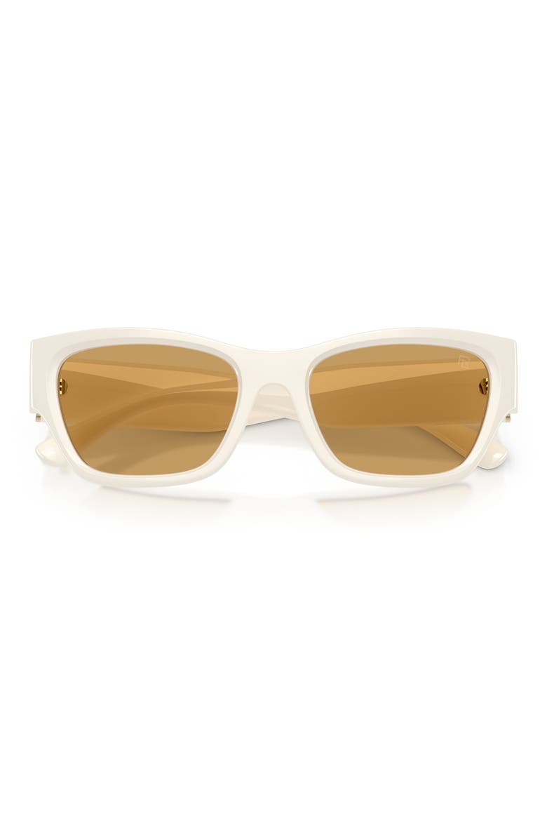 55mm Pillow Sunglasses, Alternate, color, WHITE / OCHRE