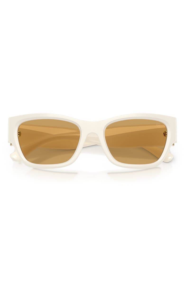 Ralph Lauren 55mm Pillow Sunglasses, Alternate, color, White / Ochre
